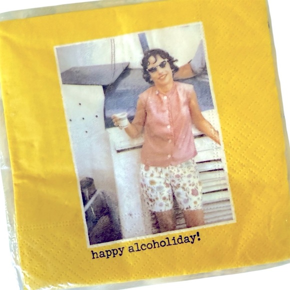 NEW Funny Happy Alcoholiday Paper Cocktail Napkins - Picture 1 of 1